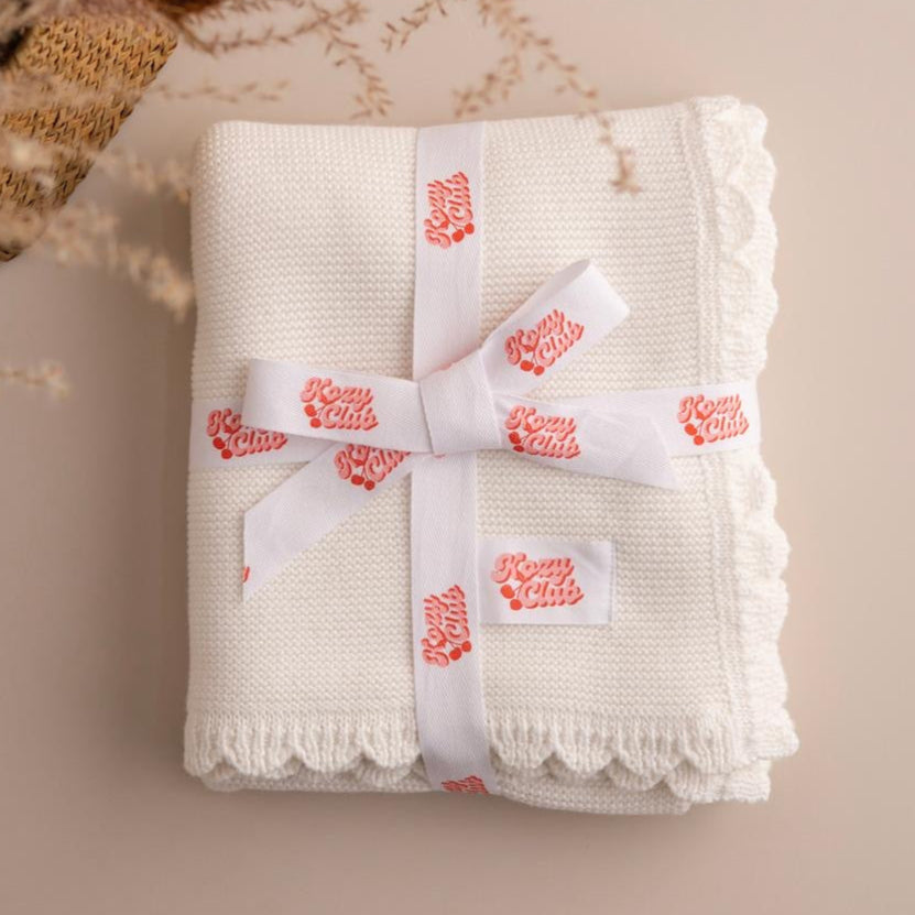 HEIRLOOM KNIT BLANKET I MILK
