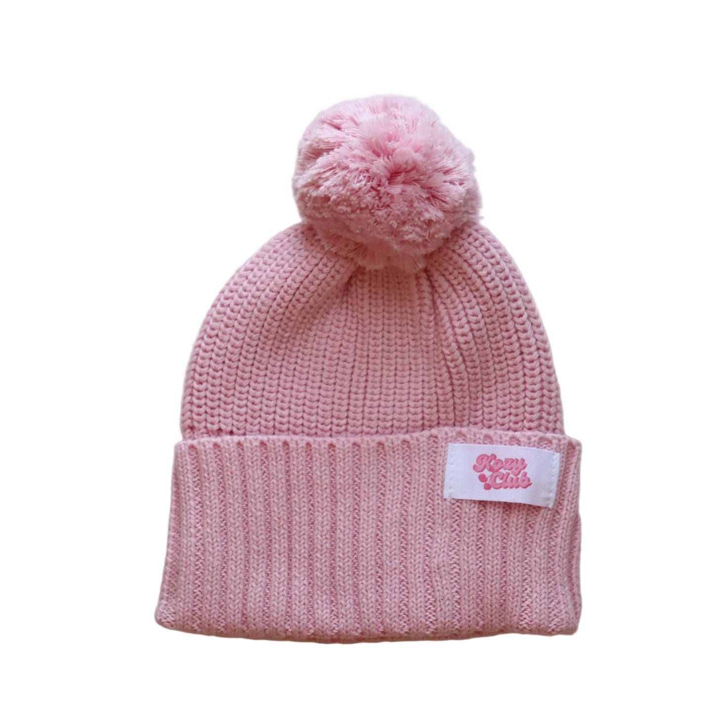BLUSH PINK I KNITTED POM BEANIE