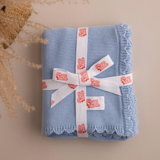 HEIRLOOM KNIT BLANKET I BLUE DREAM