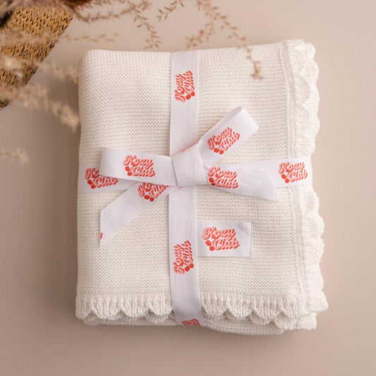 HEIRLOOM KNIT BLANKET I MILK