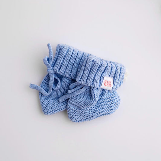 KNITTED BOOTIES - BLUE DREAM