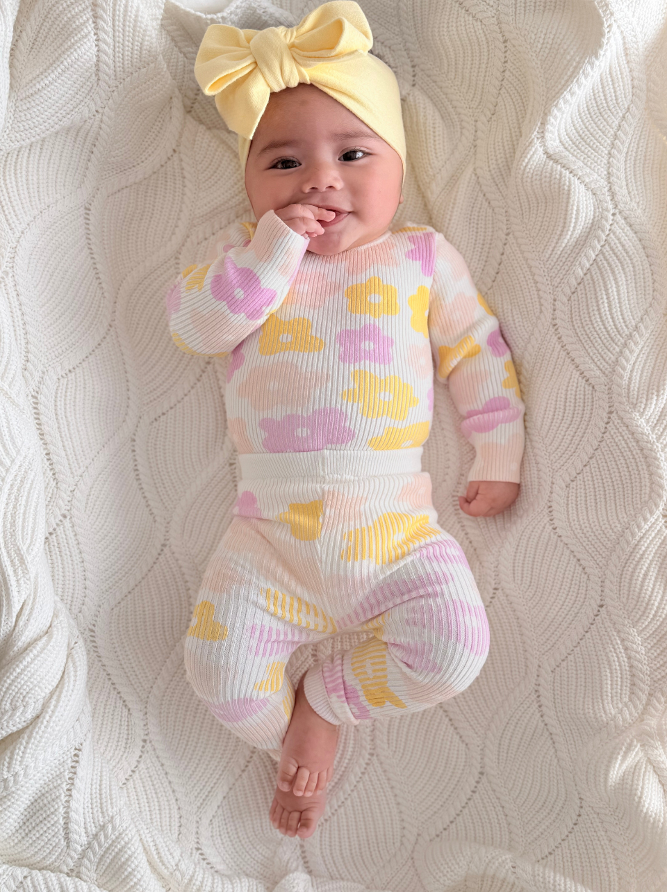 PETAL POP I RIBBED KNIT SET