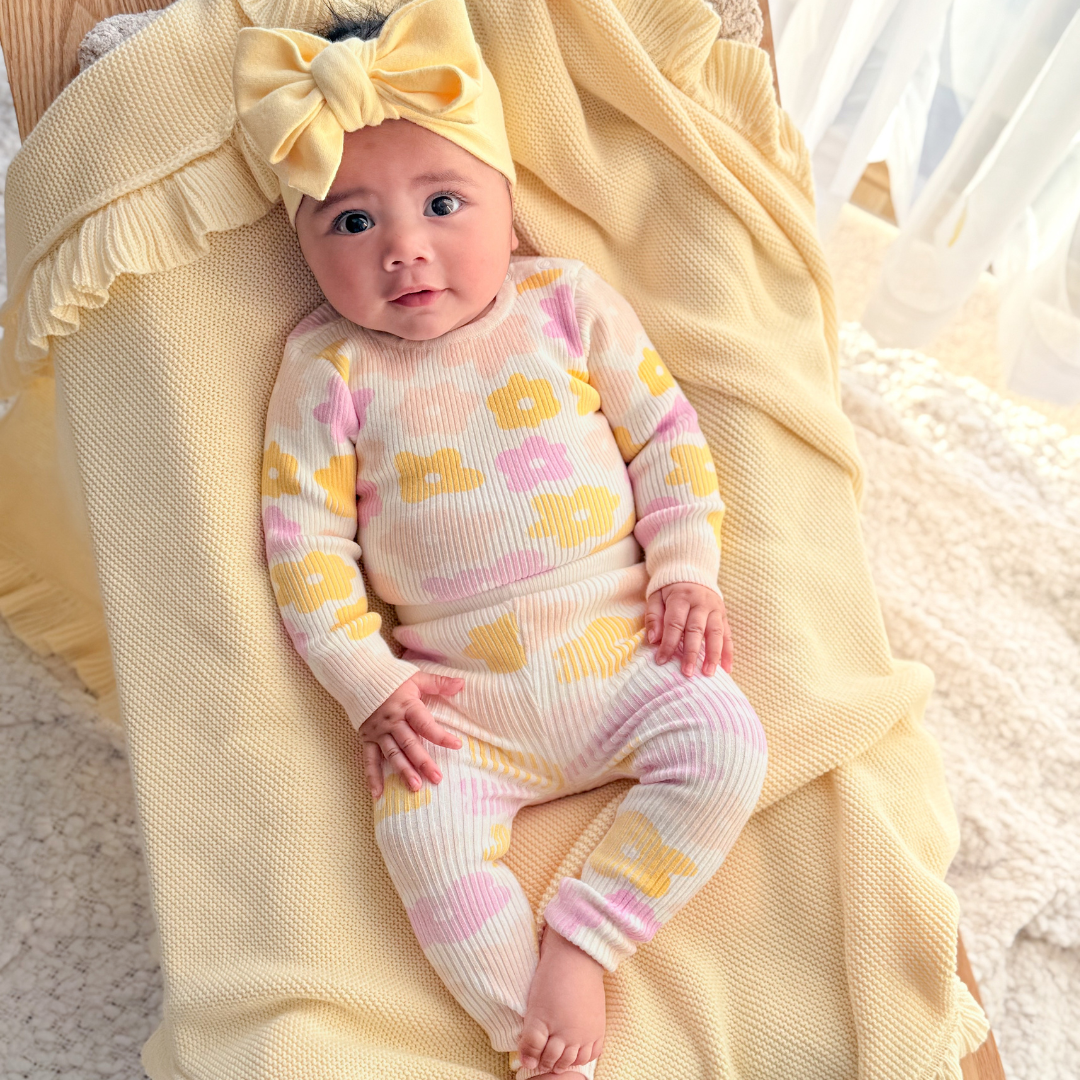 PETAL POP I RIBBED KNIT SET