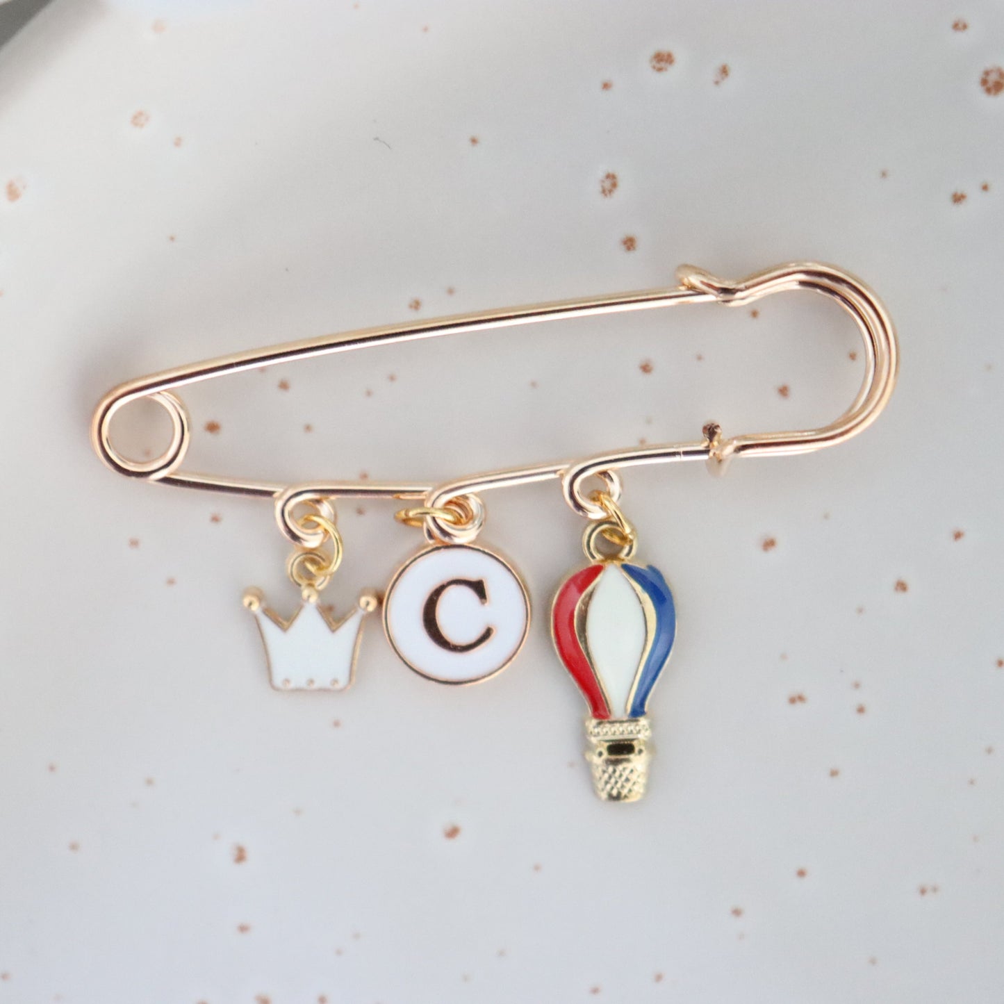 GOLD KEEPSAKE PIN I PRINCE BLUE HOT AIR BALLOON