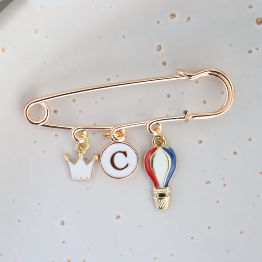 GOLD KEEPSAKE PIN I PRINCE BLUE HOT AIR BALLOON