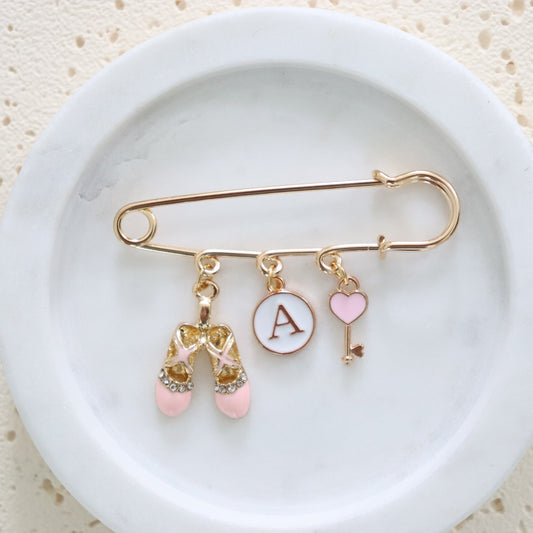 GOLD KEEPSAKE PIN I DANCING BALLERINA