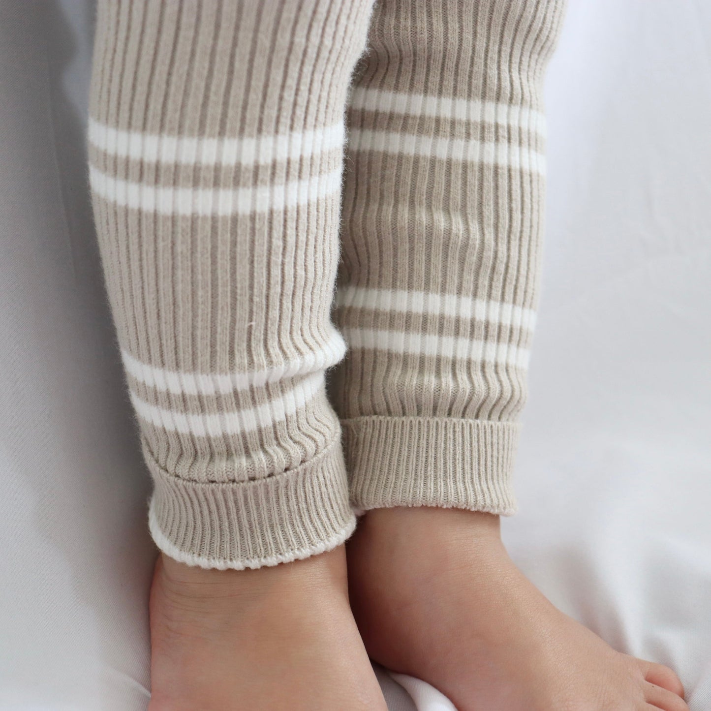 OAT STRIPE I RIBBED KNIT SET