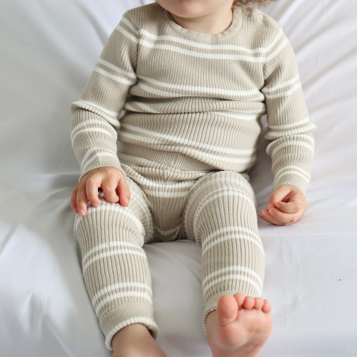 OAT STRIPE I RIBBED KNIT SET