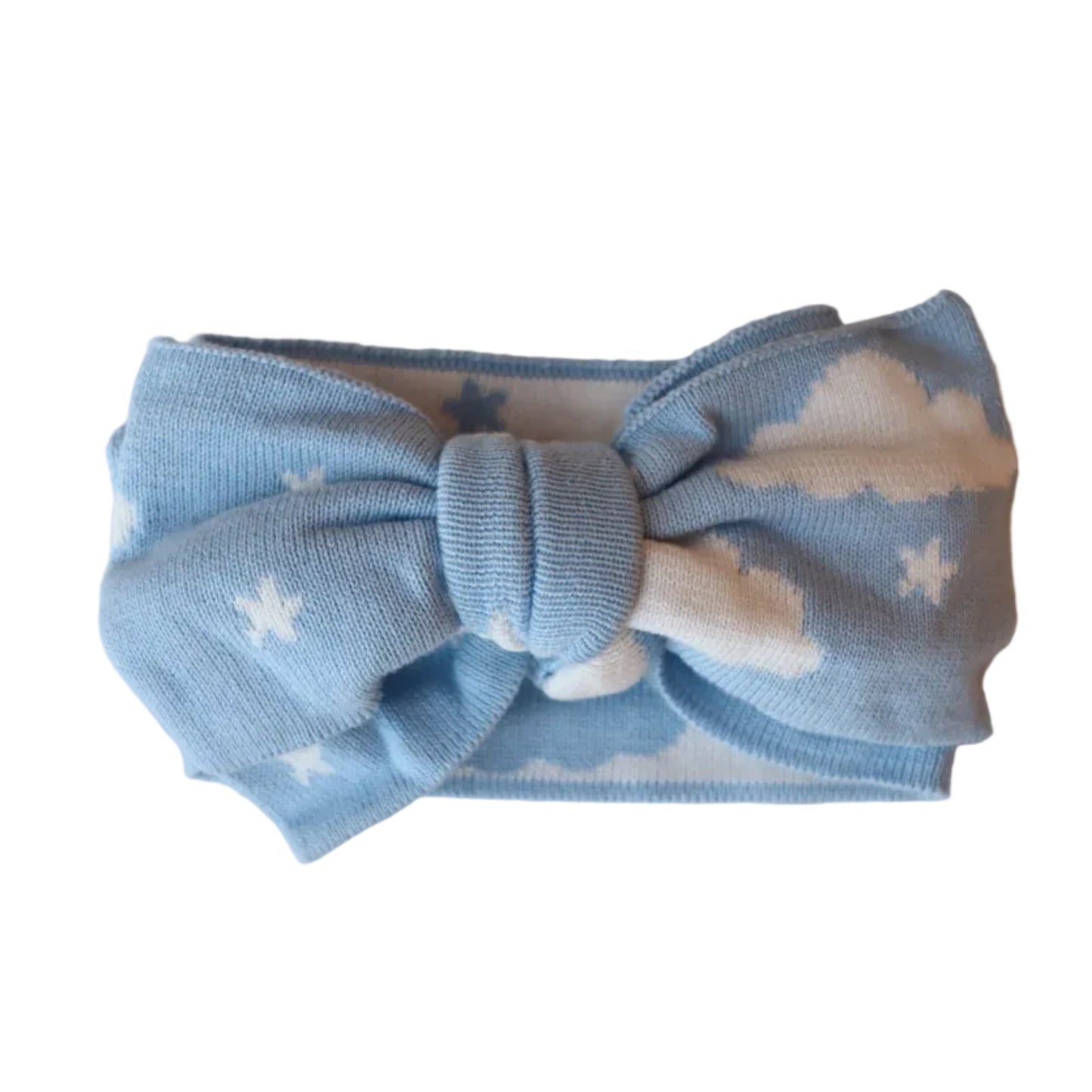 DREAMY SKIES I REVERSIBLE KNITTED TOPKNOT