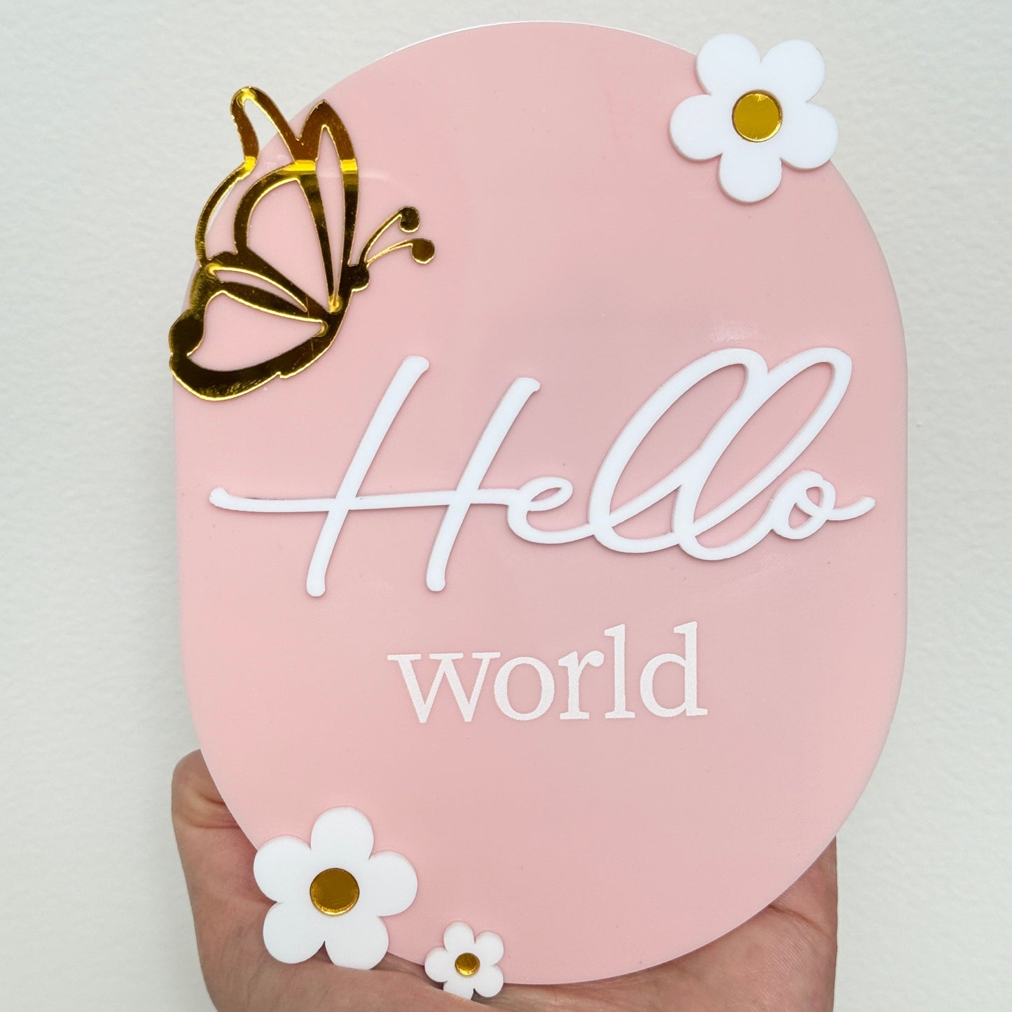 ANNOUNCEMENT PLAQUE - PINK BABY GIRL