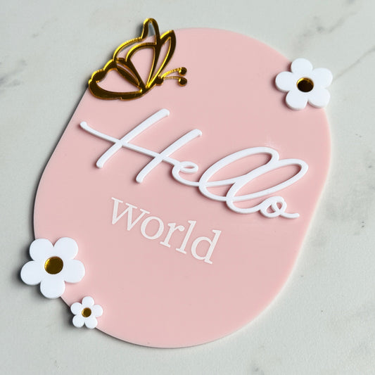 ANNOUNCEMENT PLAQUE - PINK BABY GIRL