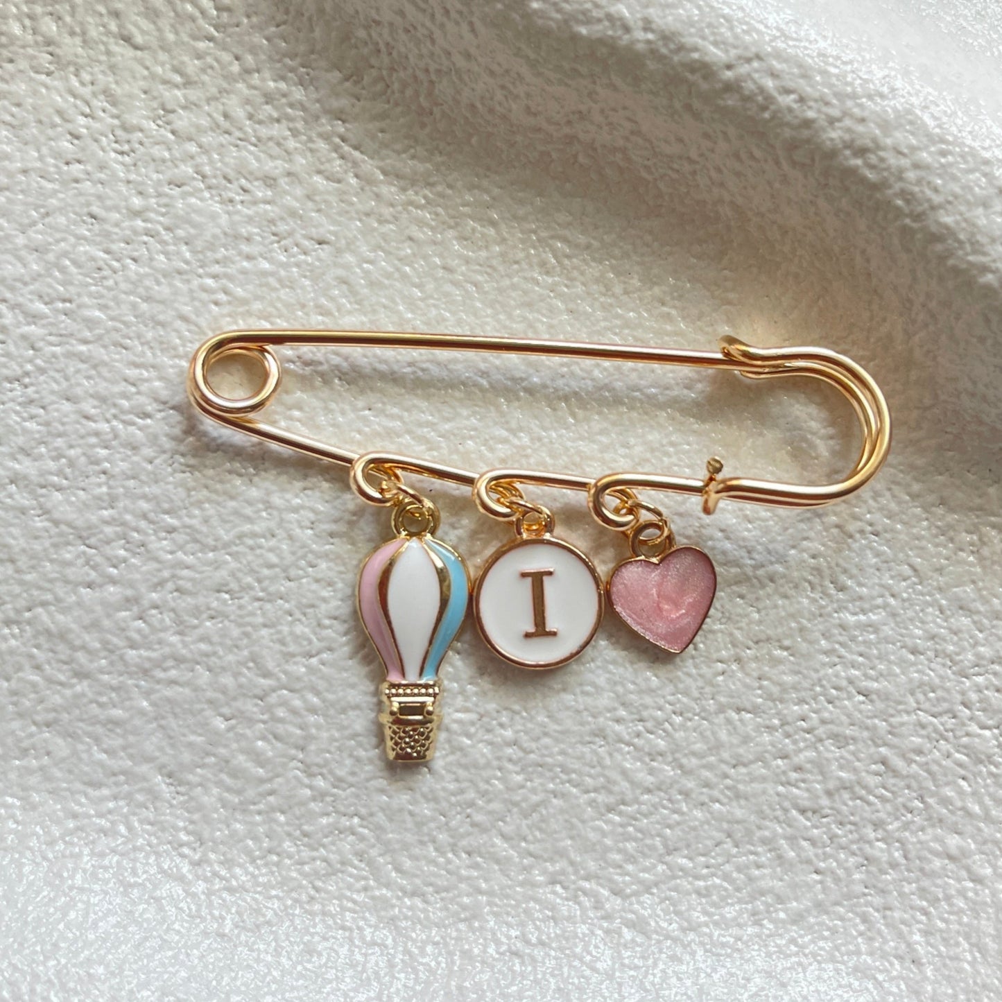 GOLD KEEPSAKE PIN I PRINCESS PINK HOT AIR BALLOON