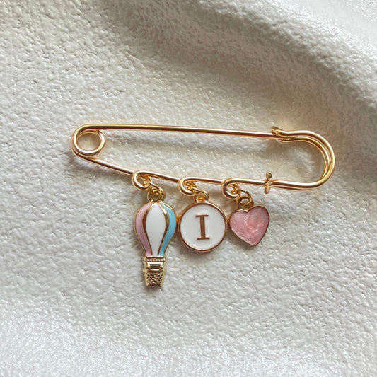 GOLD KEEPSAKE PIN I PRINCESS PINK HOT AIR BALLOON