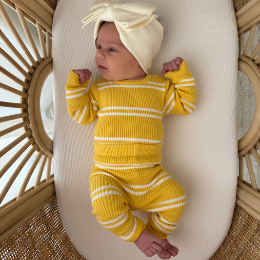 SUNSHINE STRIPE I RIBBED KNIT SET