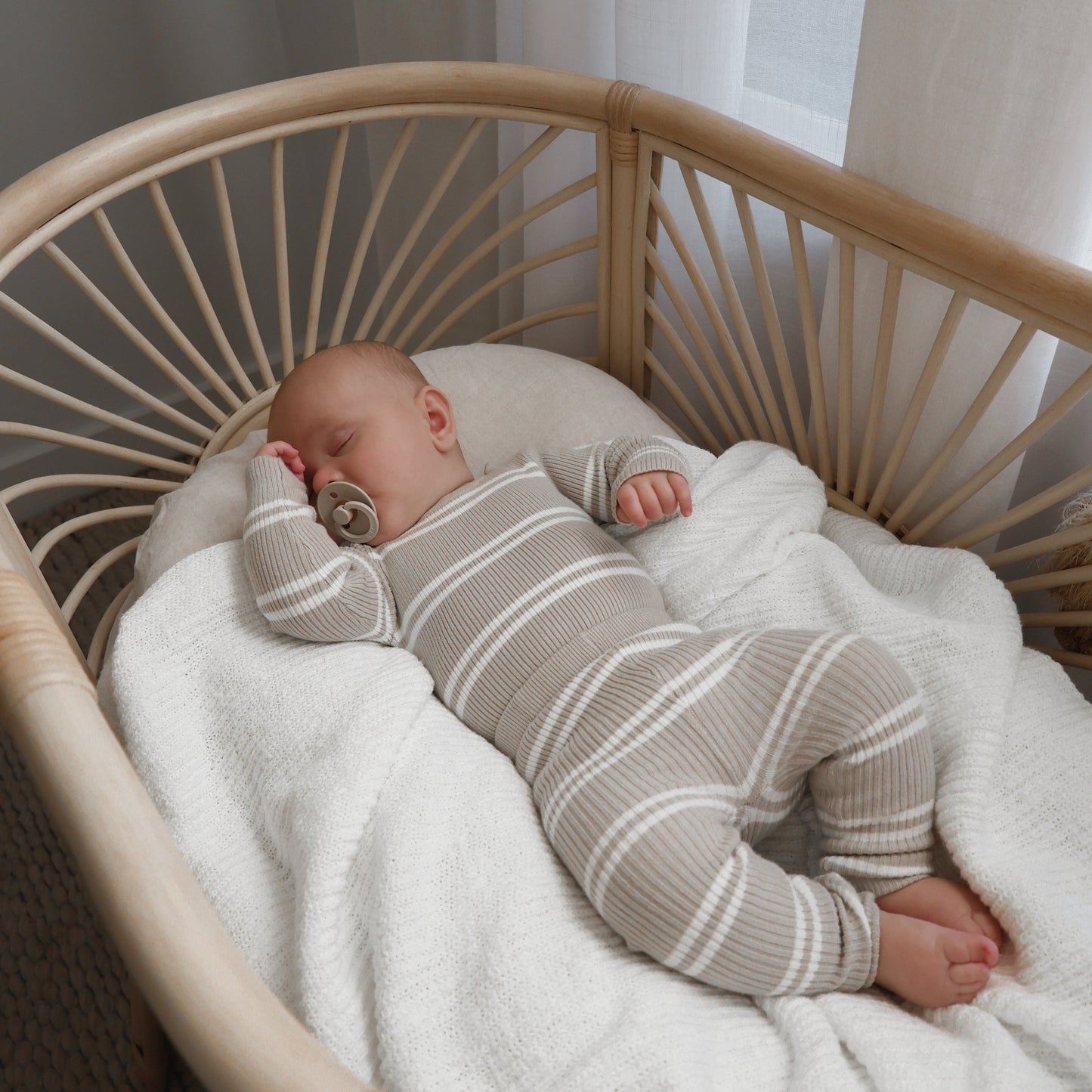 OAT STRIPE I RIBBED KNIT SET