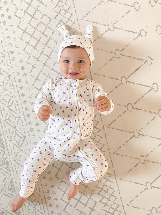 ZIP ROMPER I SWEET BLUEBERRIES (NO FRILL)