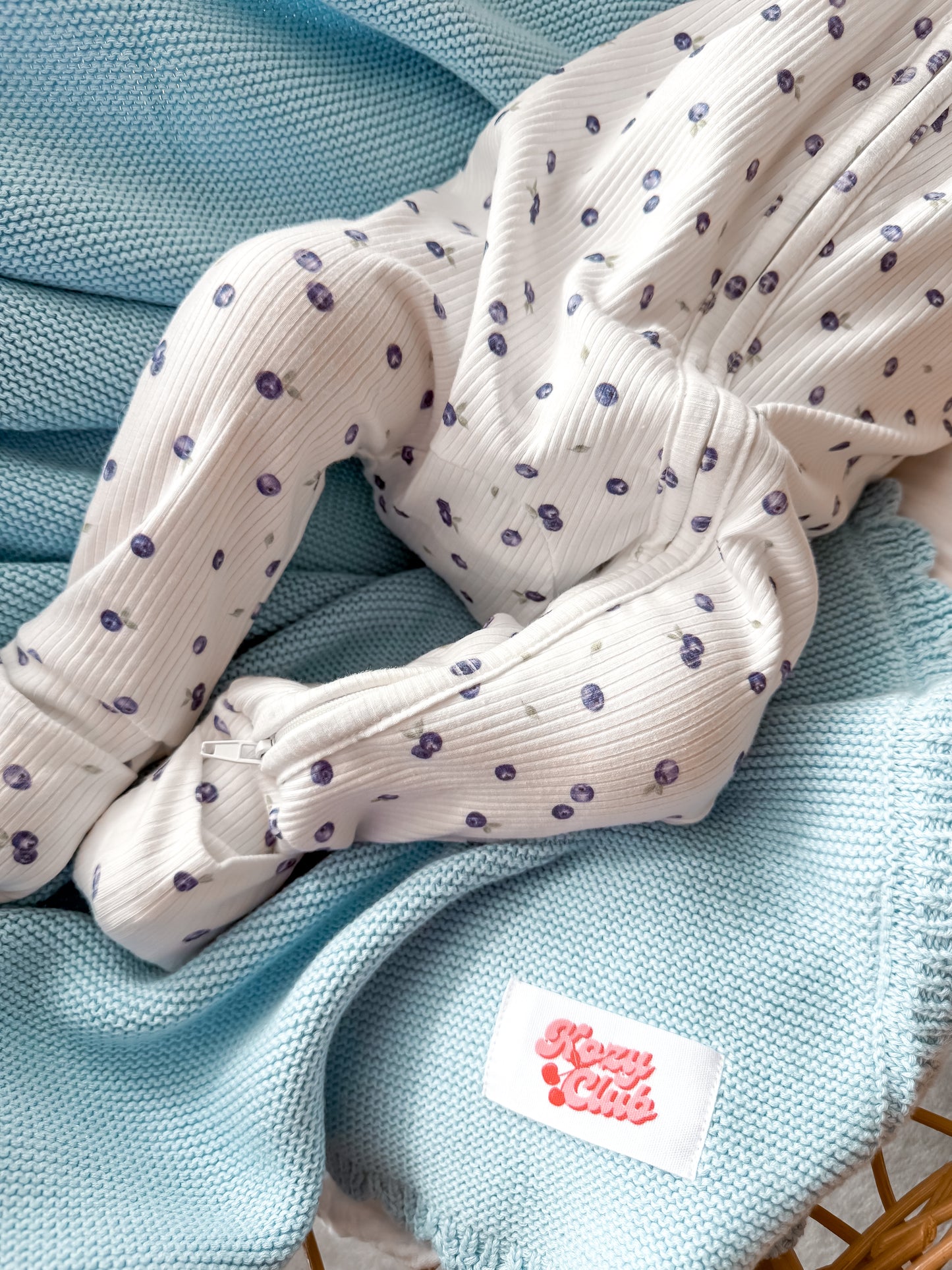 ZIP ROMPER I SWEET BLUEBERRIES (NO FRILL)
