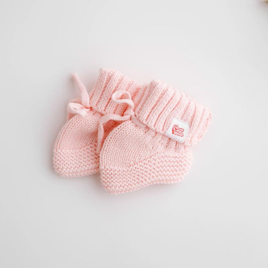 KNITTED BOOTIES - PINK MARSHMALLOW